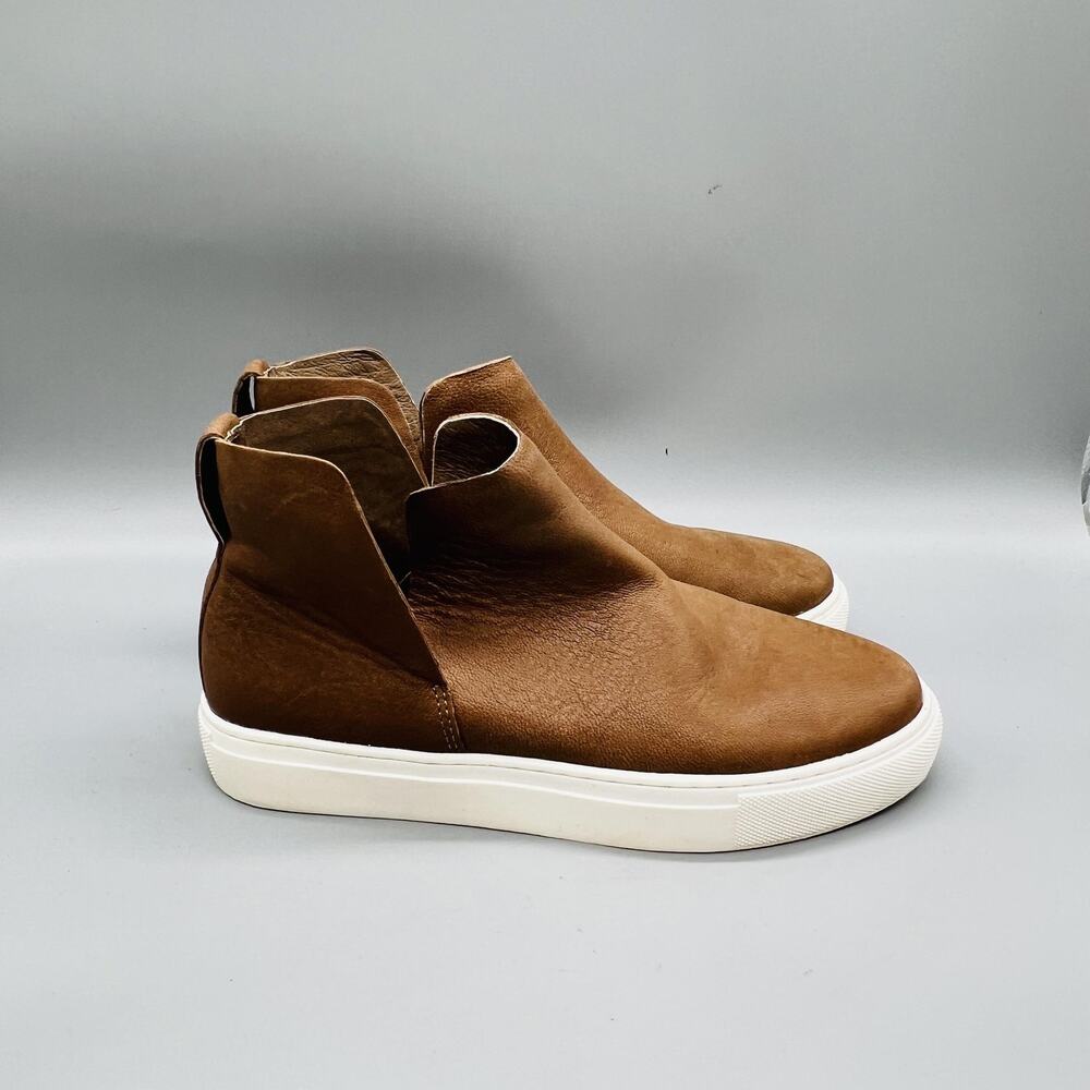Birdies Boots Womens 7 Brown Leather Ankle Slip On Sneaker Casual Booties Shoes‎